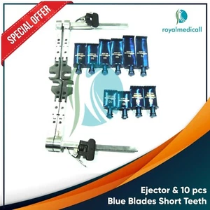 Caspar Cervical Retractor Set Ejector & 10 Blue Short teeth blades - Picture 1 of 1