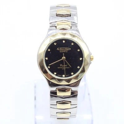 Reloj Marco Max para mujer tono plateado acero inoxidable pedrería esfera negra Foto 1 de 4
