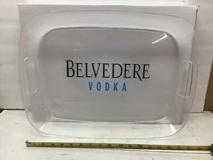 BELVEDERE VODKA Bar Countertop Cocktail Serving Tray Handles Clear Acrylic Large - Picture 1 of 3