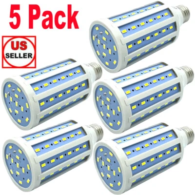5pack Super Bright LED Bulb 72-Chip Corn Light E26 20W Cool Daylight 6000K White - Image 1 of 4