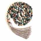 6mm Natural knot Indian agate gemstone wood beads necklace Chic Taseel Practice