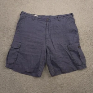 Orvis Cargo Shorts Mens 36 Blue Linen Utility Summer Outdoor Pockets - Picture 1 of 12