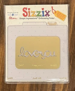 NEW IN PACKAGE sizzix simple impressions embossing folder LOVE YOU 38-9677 TONYA - Picture 1 of 2