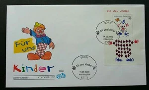 [SJ] Germany Clown - For Our Children 2000 Painting (miniature FDC) - Picture 1 of 5