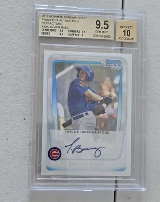 JAVIER BAEZ AUTO 2011 BOWMAN 1º REFRATOR CROMADO 334/500 BGS 9.5 Detroit Rookie - Imagem 1 de 4
