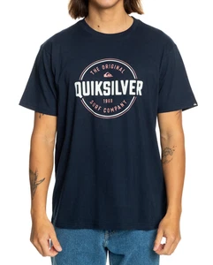 CAMISETA QUIKSILVER HOMBRE.NUEVA CAMISETA TOP MANGA CORTA ALGODÓN AZUL MARINO CIRCULAR S24 - Imagen 1 de 6