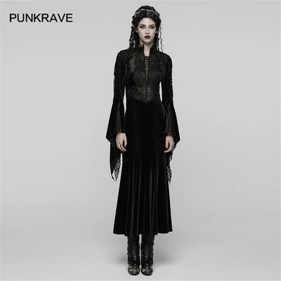 Punk Rave Black Lace Women Elegant Gothic Gorgeous Party Dress Long Dresses - Image 1 of 4