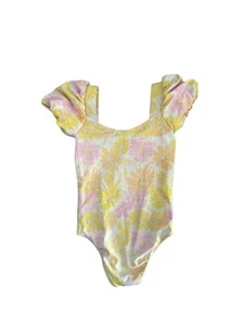 Girls Janie and Jack Size 4T Pink & Orange Floral Print Bathing Suit - Picture 1 of 3