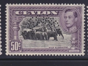 CEYLON, 1938 KGVI 50c. Nero e malva, perfetto SPECIMEN, mnh. - Foto 1 di 1