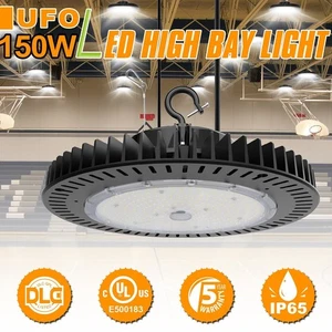150W UFO LED High Bay Light Fixture Factory Warehouse Workshop light DLC Listed - Picture 1 of 17