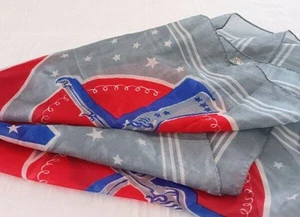 Vintage 40s Silk Scarf Americana Civil War Flag Gettysburg Museum Patriotic - Picture 1 of 5
