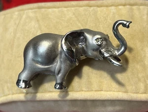 Vintage Italy Sterling Silber 925 3-D Glückselefant & Kristallauge, 2 Ausführungen - Bild 1 von 7