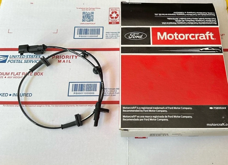 ABS Wheel Speed Sensor Motorcraft BRAB-343 fits 2011-2013 Ford Fiesta NEW - Image 1 of 4