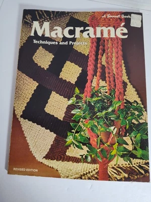 1976 Macrame Techniques & Projects A SUNSET BOOK Plant hanger Necklace Paperback - Image 1 of 4