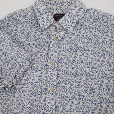untuckit shirt men's medium cereza short sleeve button up floral linen casual - Image 1 of 4