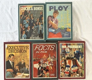 5 Vintage 3M Bookshelf Games, Stocks & Bonds, Exec Dec, Ploy, Mr Pres Facts In 5 - Picture 1 of 10
