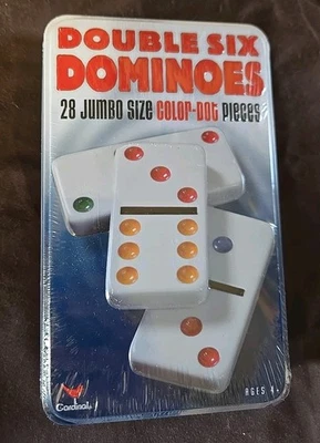 Dominoes Cardinal Doble Seis Colores Punto 28 Piezas Tamaño Jumbo Estilo #ML Foto 1 de 2