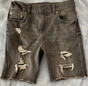 Wonder Nation Boys Gray Straight Rip & Repair Distressed Denim Shorts Size 18 - Picture 1 of 2