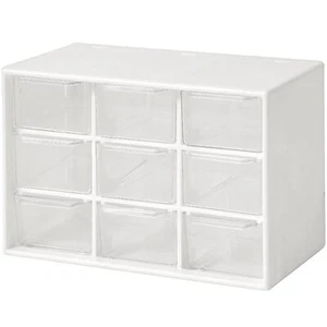 Mini Storage Drawers, Small 9 Drawers Organizer Bins Stackable Clear Plastic Box - Picture 1 of 7