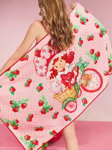 Strawberry Shortcake Licensed Kawaii Cute Girls Women's Bath Pool Beach Towel - Picture 1 of 9