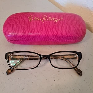 Lilly Pulitzer Brillengestell Brianna schwarz/braun mit Etui (C-9) *NUR RAHMEN - Bild 1 von 10