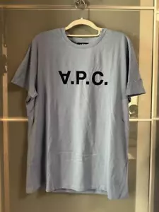 A.P.C. Logo T-Shirt Blue M Cotton/Polyester New Authentic JAPAN - Picture 1 of 6