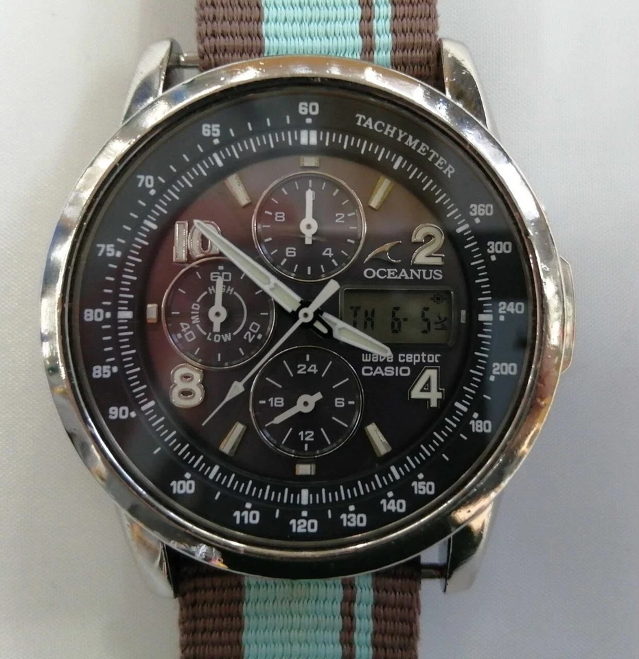 Мужские кварцевые часы с хронографом CASIO OCEANUS OCW-500LJ Solar черный циферблат ранг B - Изображение 1 из 3