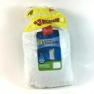 Hanes Tagless Tanks 8 Pack Youth Boys Size XL White B19 - Picture 1 of 2
