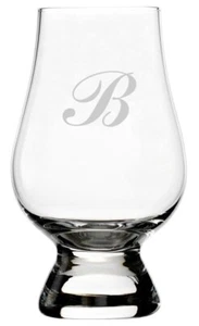 Kommerzielles Skript geätzt Monogramm Kristall Glencairn Whiskyglas (Buchstabe B) - Bild 1 von 3
