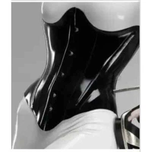 100% Latex Gummi Gummi schwarz Korsett mit Rückenschnürung Mieder 0,4 mm S-XXL - Bild 1 von 2
