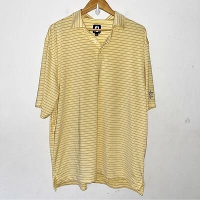 Footjoy FJ Camisa Polo a Rayas Para Hombres XL Golf Preppy Amarillo Azul Pauma Valley Stret Foto 1 de 4