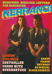 Kerrang Magazine June 12 1986 Queensryche Black Sabbath Saxon Poison Anthrax - Picture 1 of 2