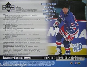 Hoja publicitaria de hockey 1999/2000 de la cubierta superior de la NHL con Wayne Gretzky - Imagen 1 de 1
