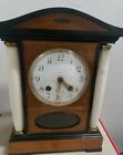 Antique B And W 1900S Wooden Pendulum Chime Mantle Clock