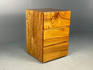 Vintage Chest Of Drawers Solid Spalted Hardwood 1980s EB7564 MWOO - Picture 1 of 21