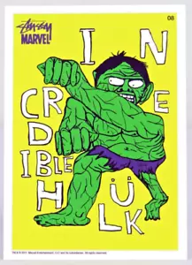 Tarjetas coleccionables oficiales de Stussy Marvel 2011 #08 El increíble Hulk raras - Imagen 1 de 2