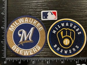 MILWAUKEE BREWERS LOT SET OF 3 MLB BASEBALL IRON ON PATCHES - Foto 1 di 1