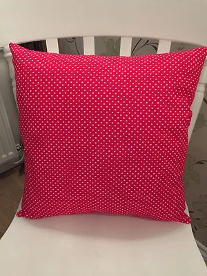 Rose & Hubble Bright Red 3mm Polka Dot Spotty Cushion Cover 16" Shabby Chic - Image 1 of 3