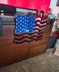 Metal Art American Flag Indoor/ Outdoor  Patriotic Wall Hanging Steel Home Decor - Picture 1 of 3