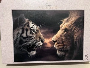Ulmer Puzzleschmiede Puzzle 🧩 500 Teile Rumble in the Jungle Tiger Löwe - Bild 1 von 1