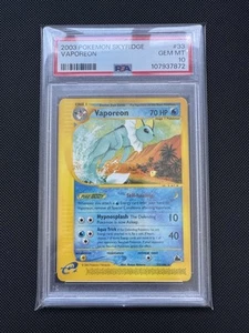 PSA 10 GEM MINT Vaporeon 33/144 Skyridge Non Holo Rare Pokémon Card - Picture 1 of 3