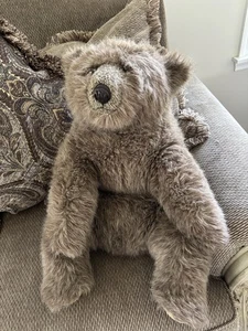 GUND 1985 Collectors Classic Brown Bear Suede Paws 26” Stuffed Grizzly Read Hole - Picture 1 of 14