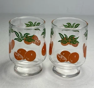 Bicchieri succo d'arancia MCM Federal Glass Handi-Service retrò piccoli mini 4 oz x2 - Foto 1 di 15