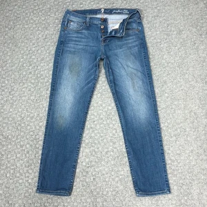 7 For All Mankind Damenjeans 26 blau Josefina Skinny Boyfriend Knopfleiste USA - Bild 1 von 20