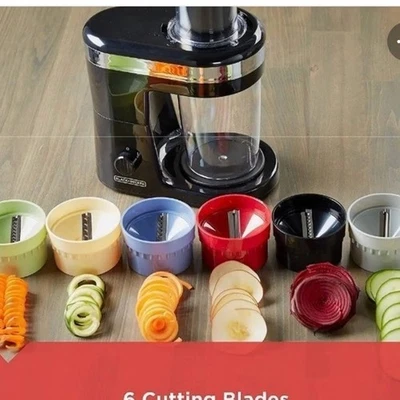 Electric Food  Slicer Dicer Vegetable Fruit Spiralizer Cutting Blades Preowned - Image 1 of 4