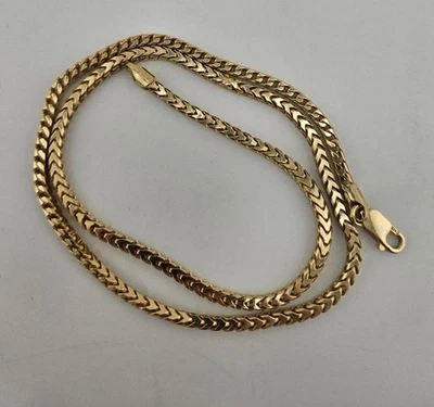 Cadena de collar caja Franco de 3 mm de plata esterlina de 20 pulgadas de oro Vermeil--Ver descripción Foto 1 de 4