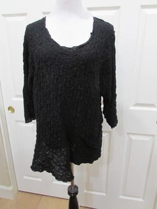 NOBLU BLACK  COTTON/ SPANDEX ASYMMETRICAL TUNIC/TOP SIZE S NEW WITH TAGS - Picture 1 of 6