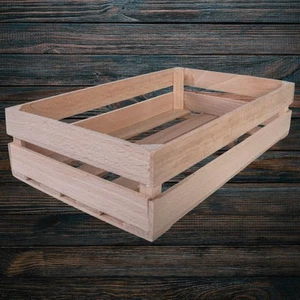 Small Wooden Crates Decorative Display Shelf Box Organisation Basket Plan Wood - Picture 1 of 32
