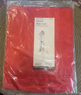 RED SLIP XXX-GRANDE CAPTIVA FORMA ENCAJE 100% NYLON SATINADO-TRICOT EE. UU. 6052X NUEVO Foto 1 de 4