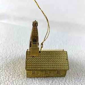 Vintage Kurt S. Adler Church Ornament Brass Filagree Christmas Tree Decor - Picture 1 of 6